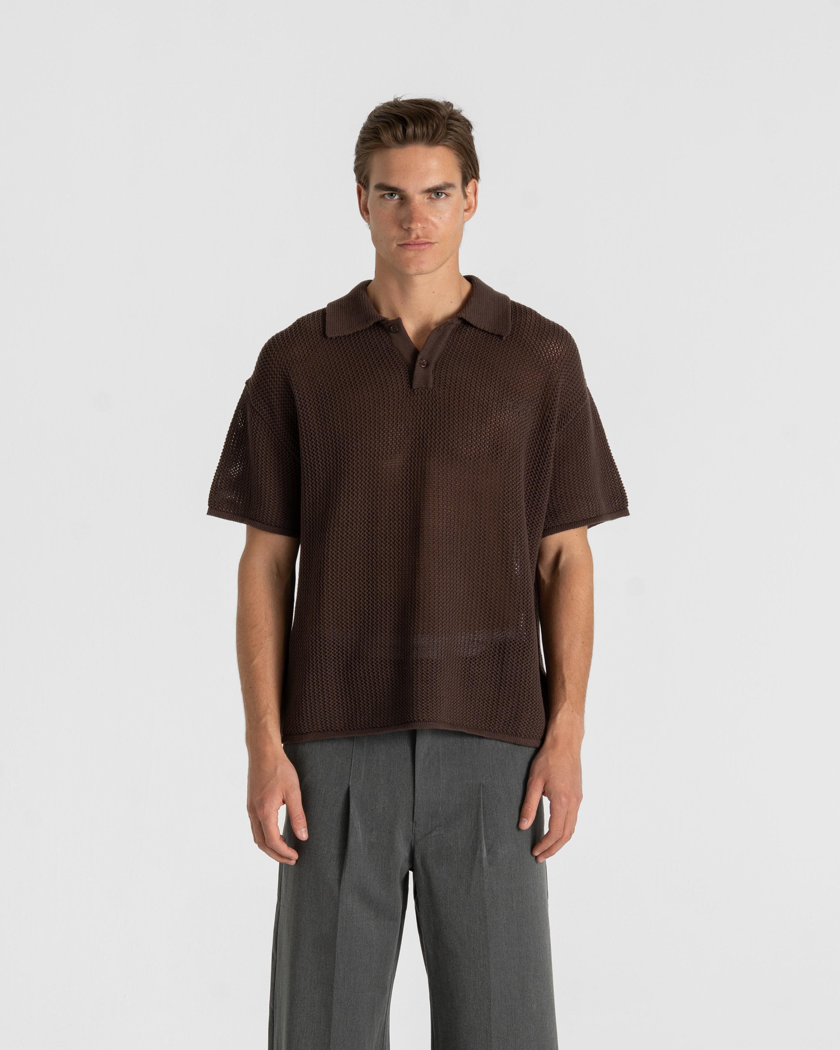 Knitted Polo Brown